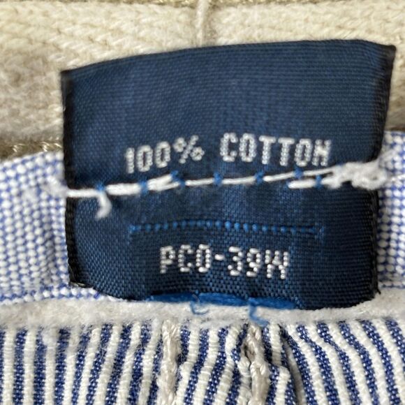 Polo Ralph Lauren Shorts Mens 38 Blue White Hickory Stripe Cargo Carpenter Work - Picture 8 of 16